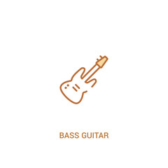 bass guitar concept 2 colored icon. simple line element illustration. outline brown bass guitar symbol. can be used for web and mobile ui/ux.