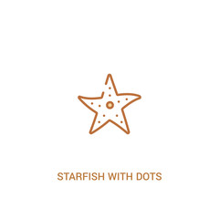 starfish with dots concept 2 colored icon. simple line element illustration. outline brown starfish with dots symbol. can be used for web and mobile ui/ux.