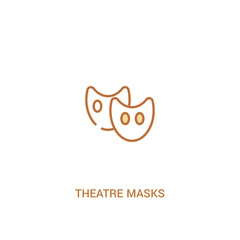 theatre masks concept 2 colored icon. simple line element illustration. outline brown theatre masks symbol. can be used for web and mobile ui/ux.