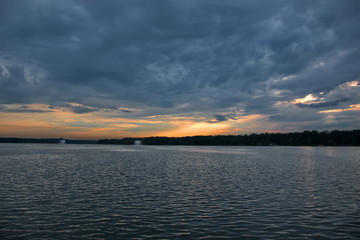 sunset over lake