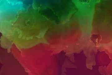 Colorful hand painted ink background. Abstract delicate texture. Contemporary wallpaper.