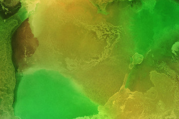 Colorful hand painted ink background. Abstract delicate texture. Contemporary wallpaper.