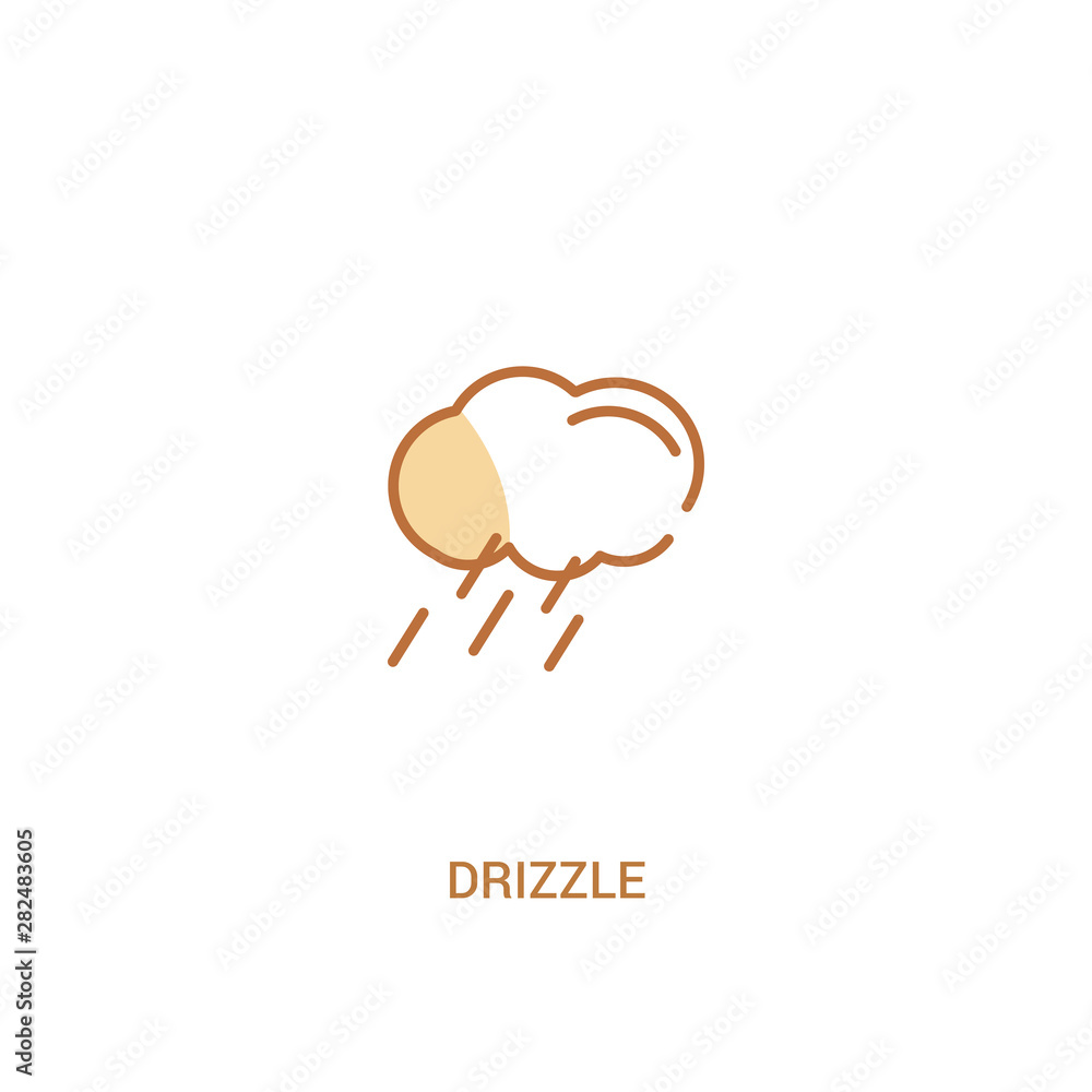 Poster drizzle concept 2 colored icon. simple line element illustration. outline brown drizzle symbol. can 