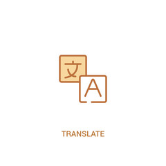 translate concept 2 colored icon. simple line element illustration. outline brown translate symbol. can be used for web and mobile ui/ux.