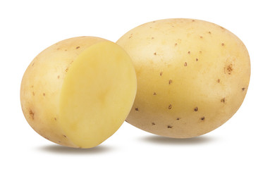 Fresh potato isolated on white background  with clipping path