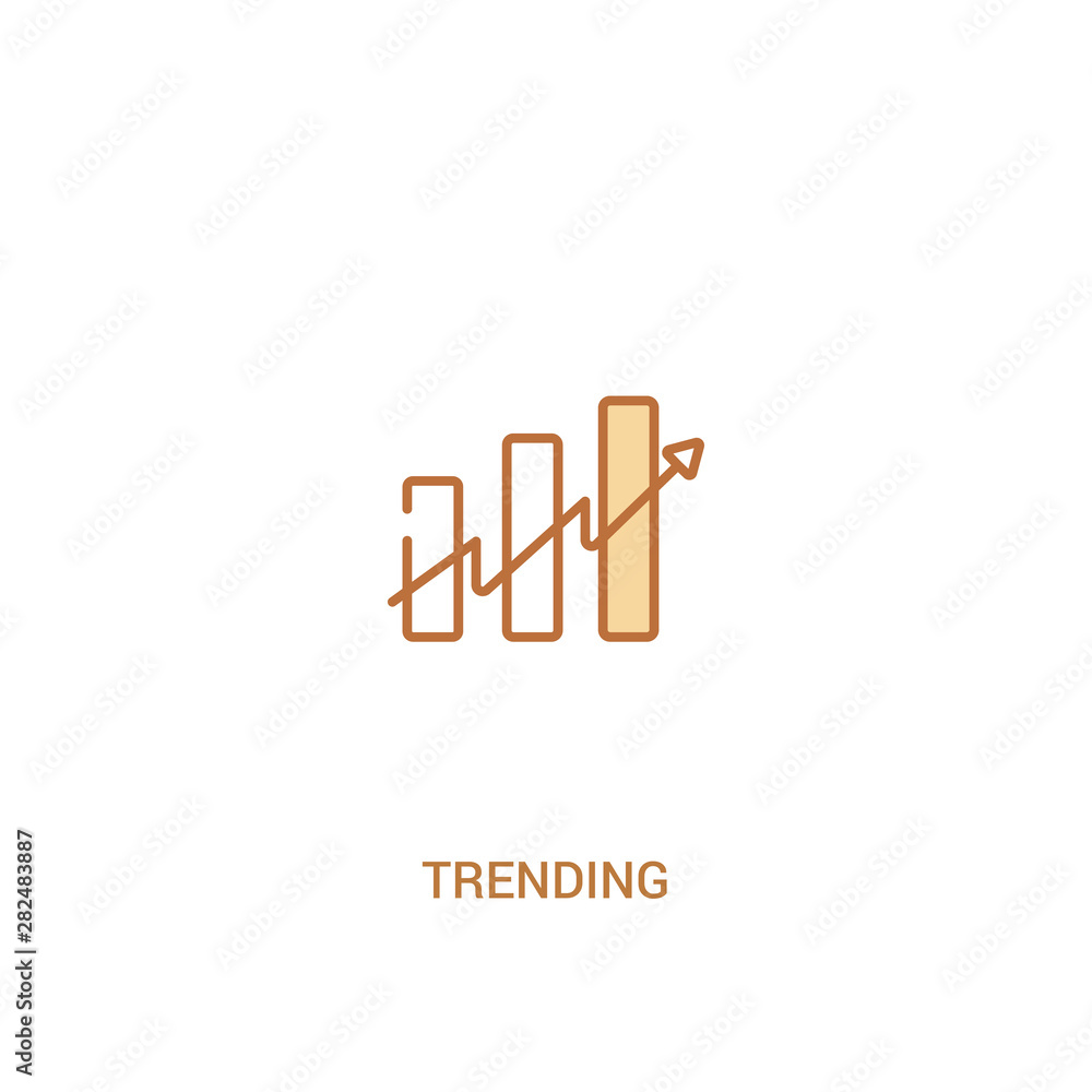 Poster trending concept 2 colored icon. simple line element illustration. outline brown trending symbol. ca