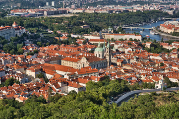 Fototapeta na wymiar Aerial view of Prague, cityscape