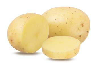 Fresh potato isolated on white background  with clipping path