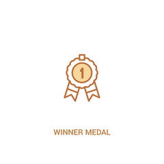 winner medal concept 2 colored icon. simple line element illustration. outline brown winner medal symbol. can be used for web and mobile ui/ux.