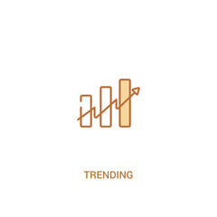 trending concept 2 colored icon. simple line element illustration. outline brown trending symbol. can be used for web and mobile ui/ux.