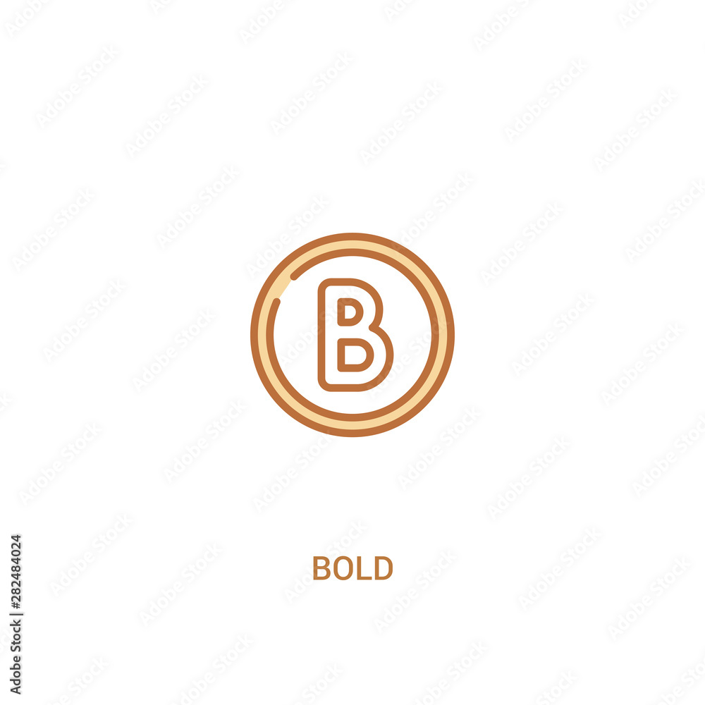 Aufkleber bold concept 2 colored icon. simple line element illustration. outline brown bold symbol. can be use