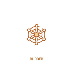 rudder concept 2 colored icon. simple line element illustration. outline brown rudder symbol. can be used for web and mobile ui/ux.