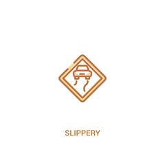 slippery concept 2 colored icon. simple line element illustration. outline brown slippery symbol. can be used for web and mobile ui/ux.