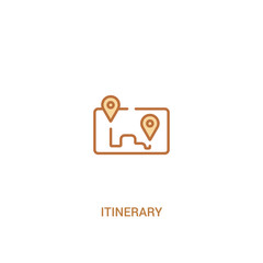 Fototapeta premium itinerary concept 2 colored icon. simple line element illustration. outline brown itinerary symbol. can be used for web and mobile ui/ux.