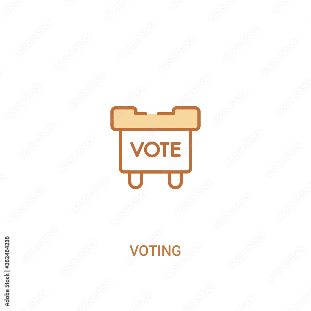 Poster voting concept 2 colored icon. simple line element illustration. outline brown voting symbol. can be