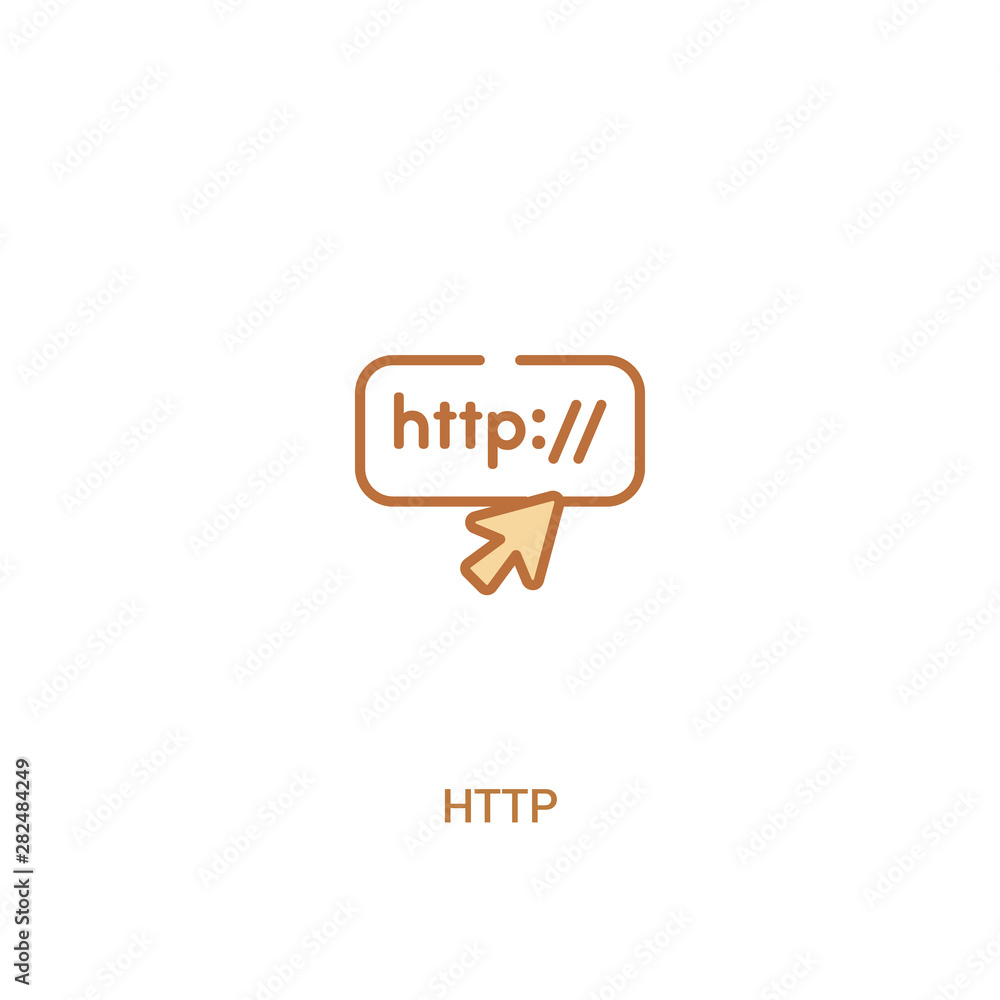 Poster http concept 2 colored icon. simple line element illustration. outline brown http symbol. can be use