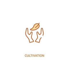cultivation concept 2 colored icon. simple line element illustration. outline brown cultivation symbol. can be used for web and mobile ui/ux.