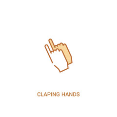 claping hands concept 2 colored icon. simple line element illustration. outline brown claping hands symbol. can be used for web and mobile ui/ux.