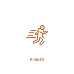 runner concept 2 colored icon. simple line element illustration. outline brown runner symbol. can be used for web and mobile ui/ux.