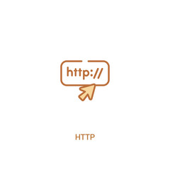 http concept 2 colored icon. simple line element illustration. outline brown http symbol. can be used for web and mobile ui/ux.