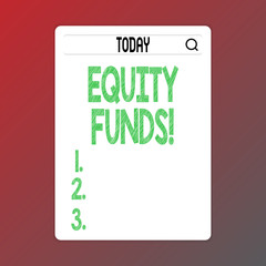 Writing note showing Equity Funds. Business photo showcasing Investors enjoys great benefits with long term investment