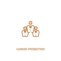 career promotion concept 2 colored icon. simple line element illustration. outline brown career promotion symbol. can be used for web and mobile ui/ux.