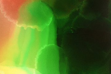 Colorful hand painted ink background. Abstract delicate texture. Contemporary wallpaper.