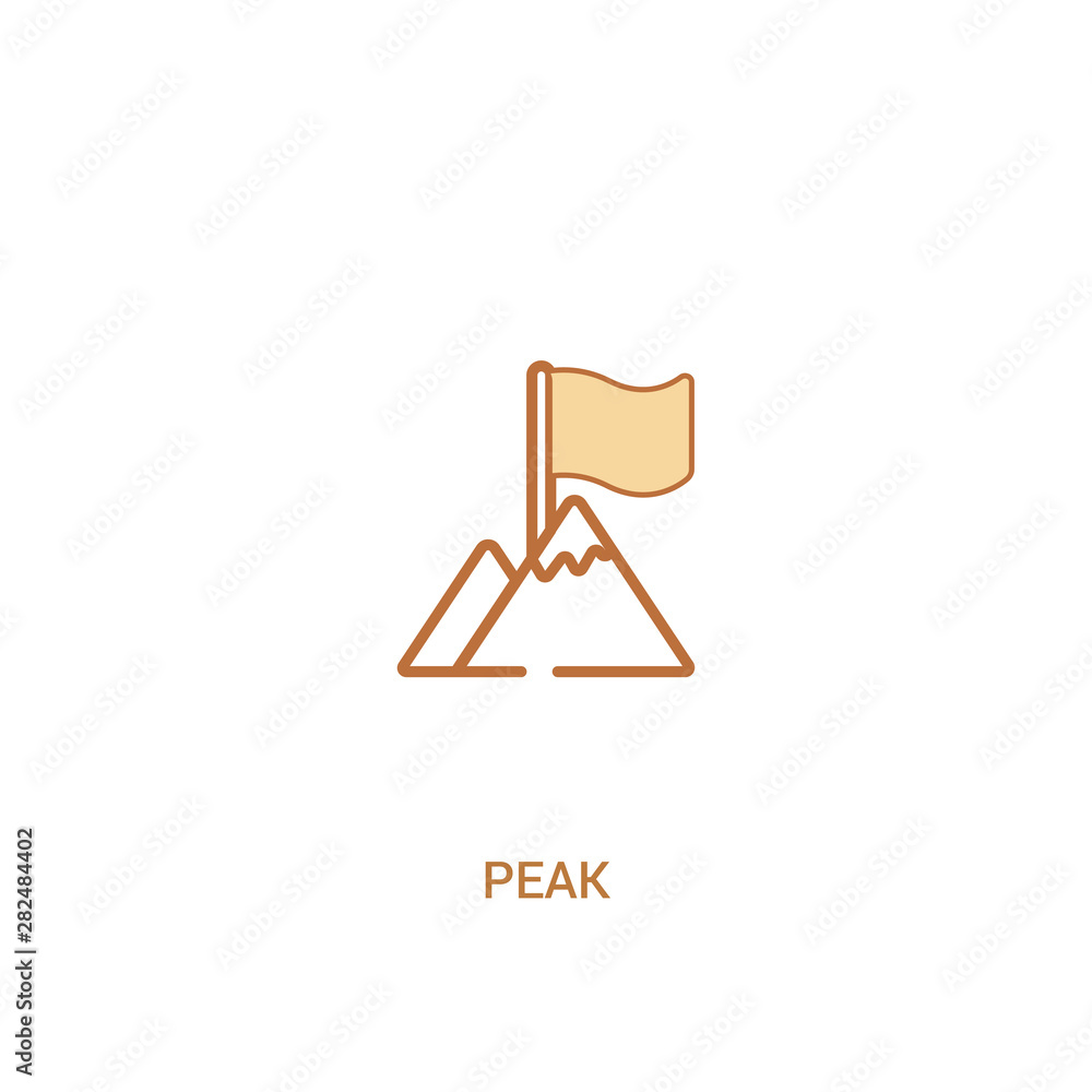 Poster peak concept 2 colored icon. simple line element illustration. outline brown peak symbol. can be use