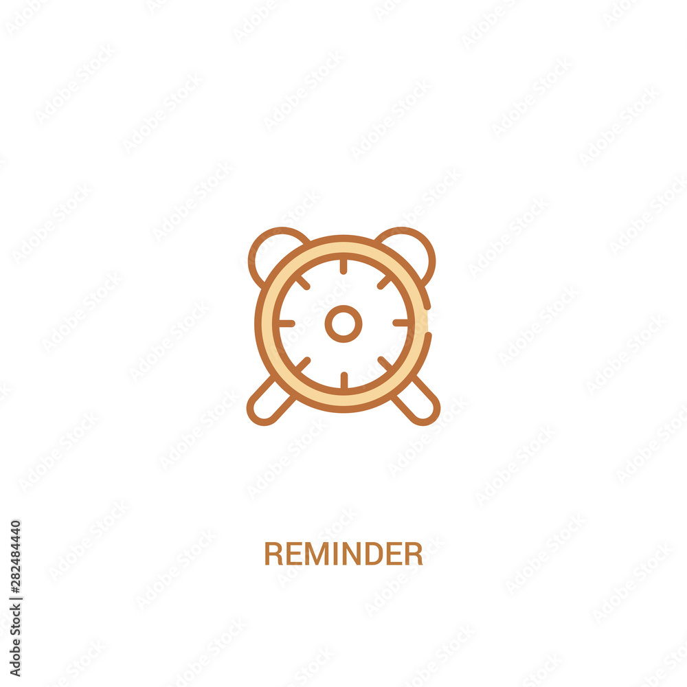 Poster reminder concept 2 colored icon. simple line element illustration. outline brown reminder symbol. ca