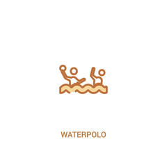 waterpolo concept 2 colored icon. simple line element illustration. outline brown waterpolo symbol. can be used for web and mobile ui/ux.