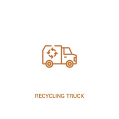 recycling truck concept 2 colored icon. simple line element illustration. outline brown recycling truck symbol. can be used for web and mobile ui/ux.