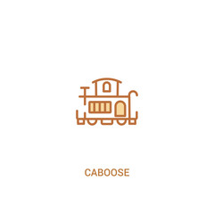 Fototapeta premium caboose concept 2 colored icon. simple line element illustration. outline brown caboose symbol. can be used for web and mobile ui/ux.