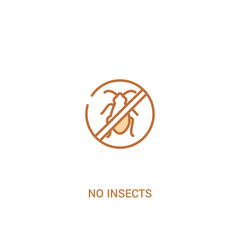 no insects concept 2 colored icon. simple line element illustration. outline brown no insects symbol. can be used for web and mobile ui/ux.
