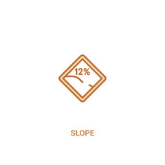 slope concept 2 colored icon. simple line element illustration. outline brown slope symbol. can be used for web and mobile ui/ux.