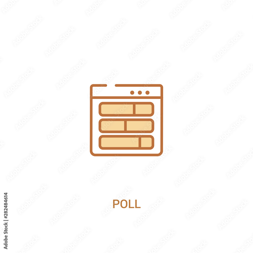 Poster poll concept 2 colored icon. simple line element illustration. outline brown poll symbol. can be use