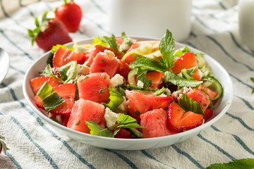 Homemade Raw Feta Watermelon Salad
