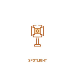 spotlight concept 2 colored icon. simple line element illustration. outline brown spotlight symbol. can be used for web and mobile ui/ux.