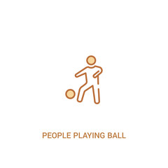 Obraz na płótnie Canvas people playing ball concept 2 colored icon. simple line element illustration. outline brown people playing ball symbol. can be used for web and mobile ui/ux.