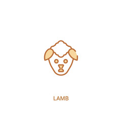 lamb concept 2 colored icon. simple line element illustration. outline brown lamb symbol. can be used for web and mobile ui/ux.