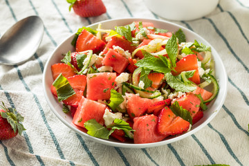 Homemade Raw Feta Watermelon Salad