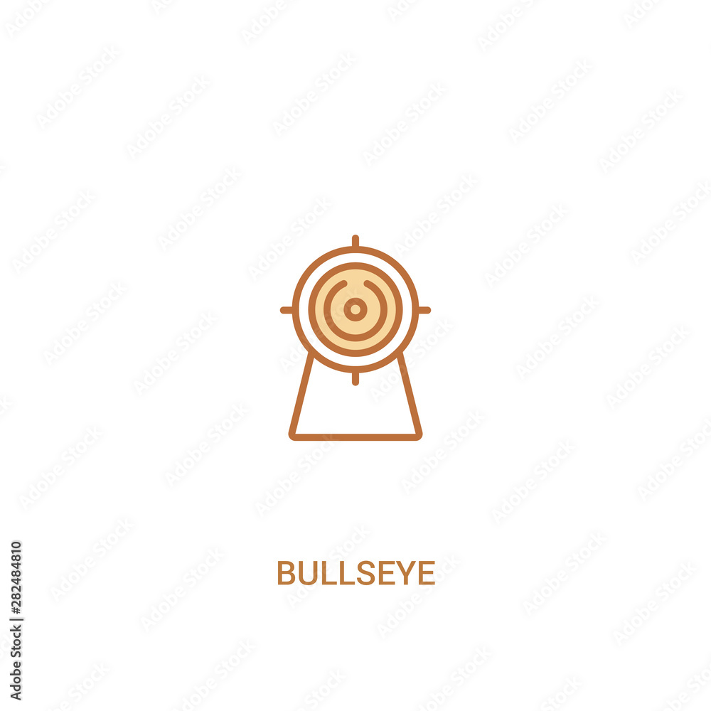 Aufkleber bullseye concept 2 colored icon. simple line element illustration. outline brown bullseye symbol. ca