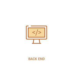 back end concept 2 colored icon. simple line element illustration. outline brown back end symbol. can be used for web and mobile ui/ux.