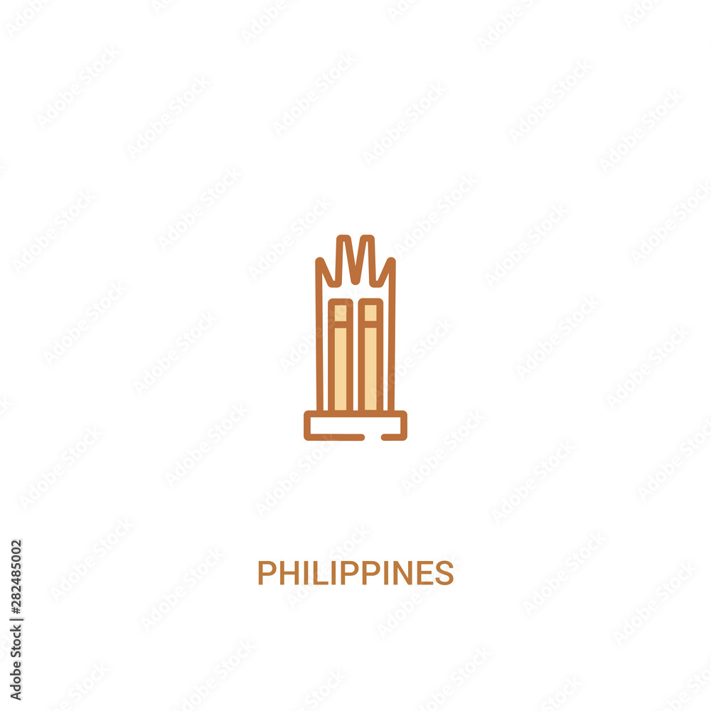 Aufkleber philippines concept 2 colored icon. simple line element illustration. outline brown philippines symb