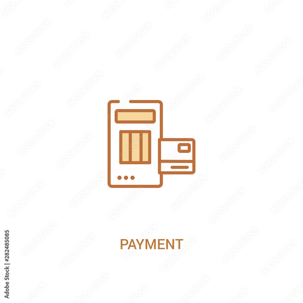 Poster payment concept 2 colored icon. simple line element illustration. outline brown payment symbol. can 