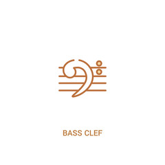 bass clef concept 2 colored icon. simple line element illustration. outline brown bass clef symbol. can be used for web and mobile ui/ux.