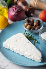 feta cheese with greek salad ingredients