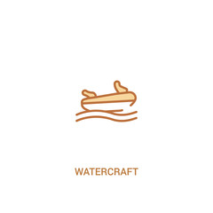 watercraft concept 2 colored icon. simple line element illustration. outline brown watercraft symbol. can be used for web and mobile ui/ux.
