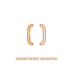 parentheses grouping concept 2 colored icon. simple line element illustration. outline brown parentheses grouping symbol. can be used for web and mobile ui/ux.