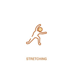 stretching concept 2 colored icon. simple line element illustration. outline brown stretching symbol. can be used for web and mobile ui/ux.