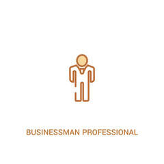 businessman professional concept 2 colored icon. simple line element illustration. outline brown businessman professional symbol. can be used for web and mobile ui/ux.
